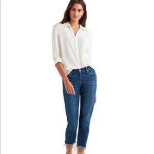 7 For All Mankind Josefina Skinny Boyfriend Jeans, Size 26
